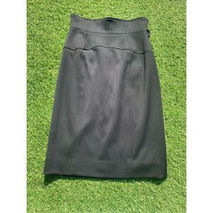 NEW NWOT Roberto Cavalli Black Knee Length Straight Pencil Skirt sz 38 US 6